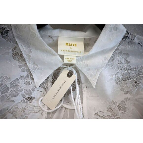 Maeve x Anthropologie 046256 Women's One Size White Cropped Lace Shrug - Picture 3 of 14